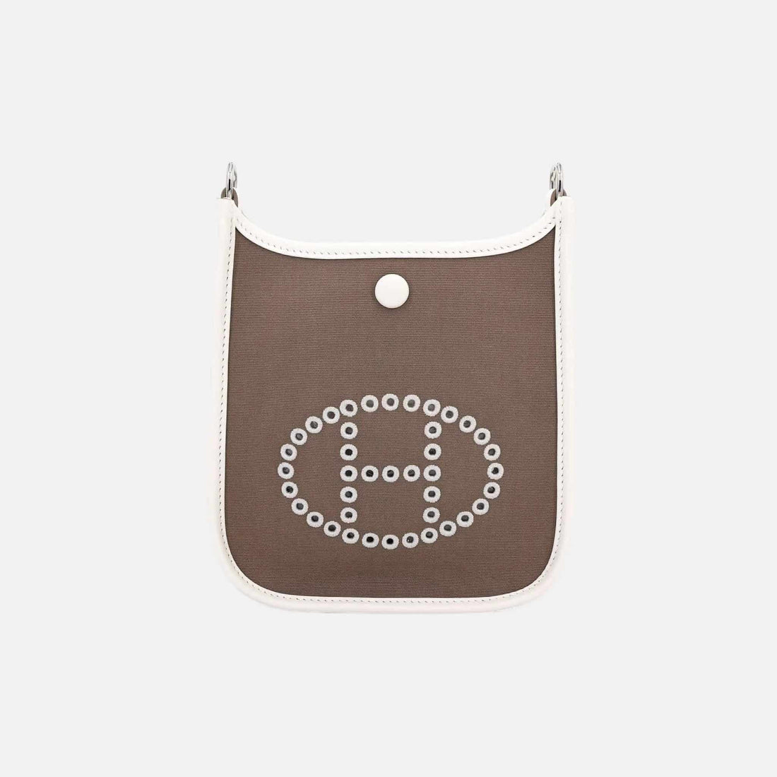 Hermes Neo Evelyne 29 Swift/Canvas Etoupe - Gris Pale PHW, Front