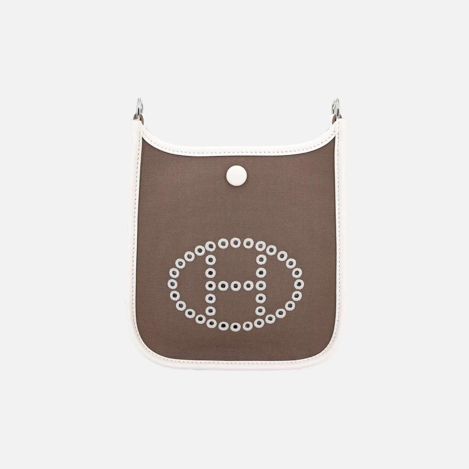 Hermes Neo Evelyne 29 Swift/Canvas Etoupe - Gris Pale PHW, Front