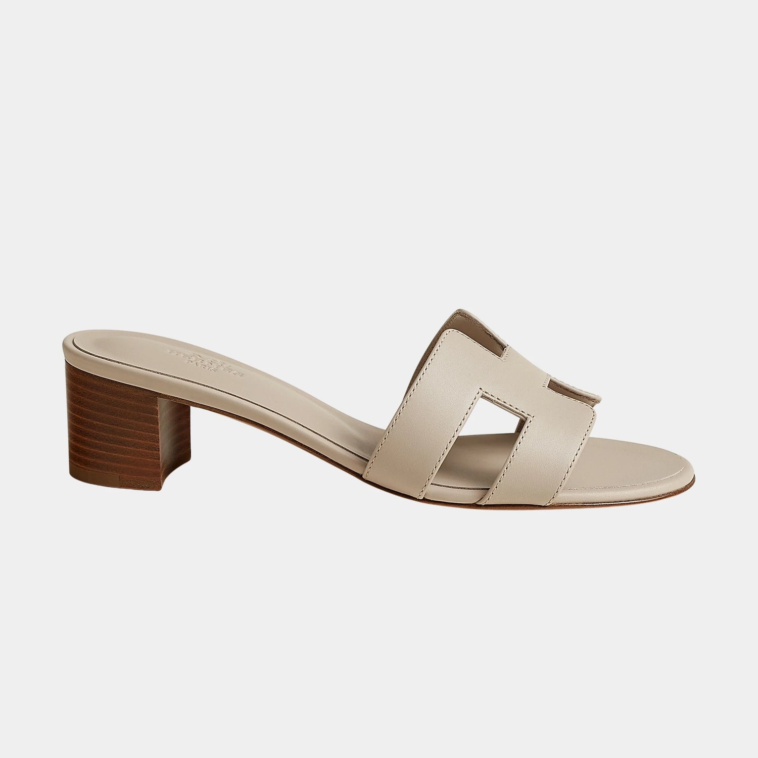 Hermes Oasis Sandals Calfskin, Beige Nomad, Side