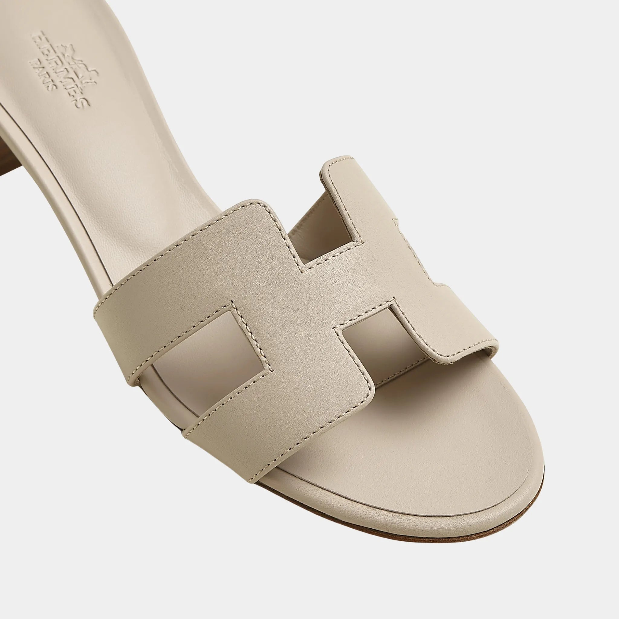 Hermes Oasis Sandals Calfskin, Beige Nomad, Top