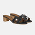 Hermes Oasis Sandals Calfskin, Black, Front