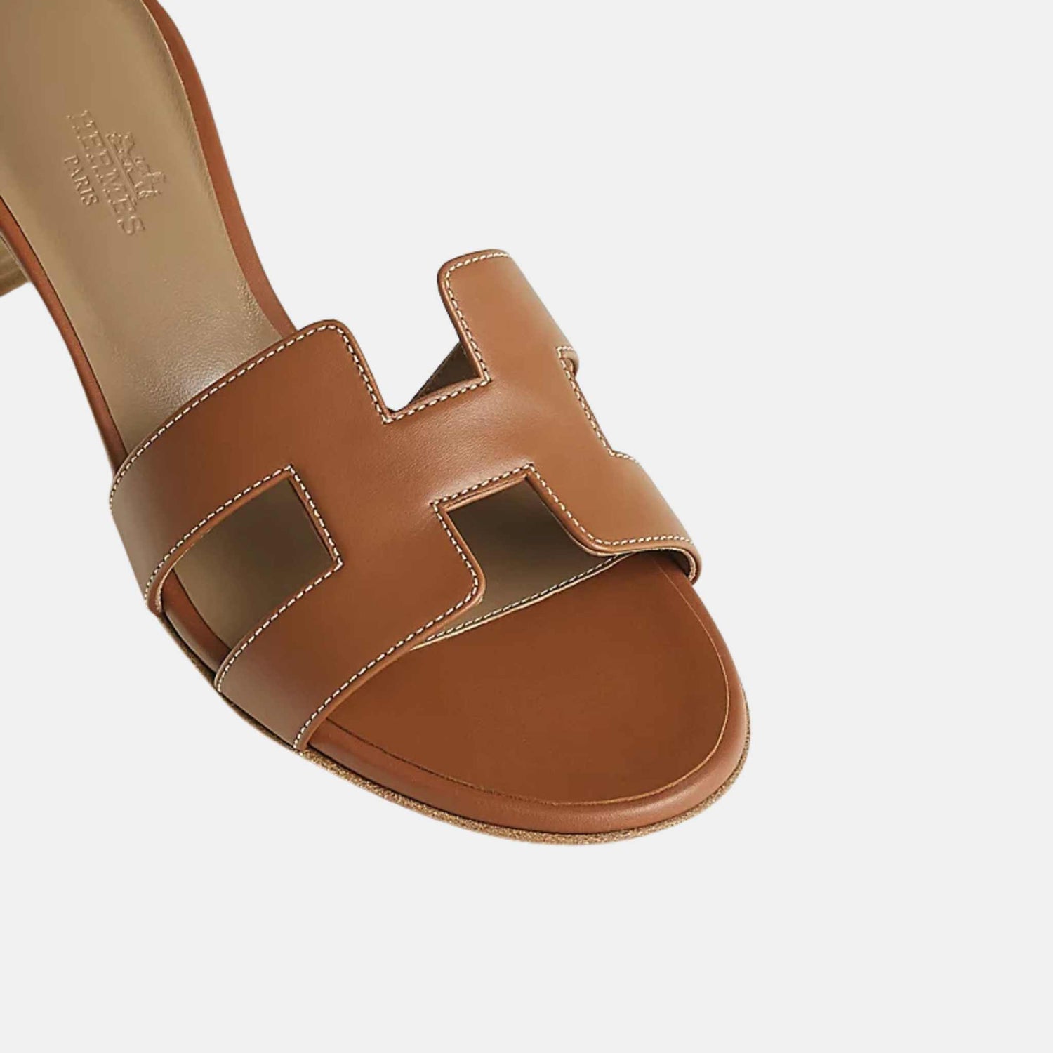 Hermes Oasis Sandals Calfskin, Gold, Top