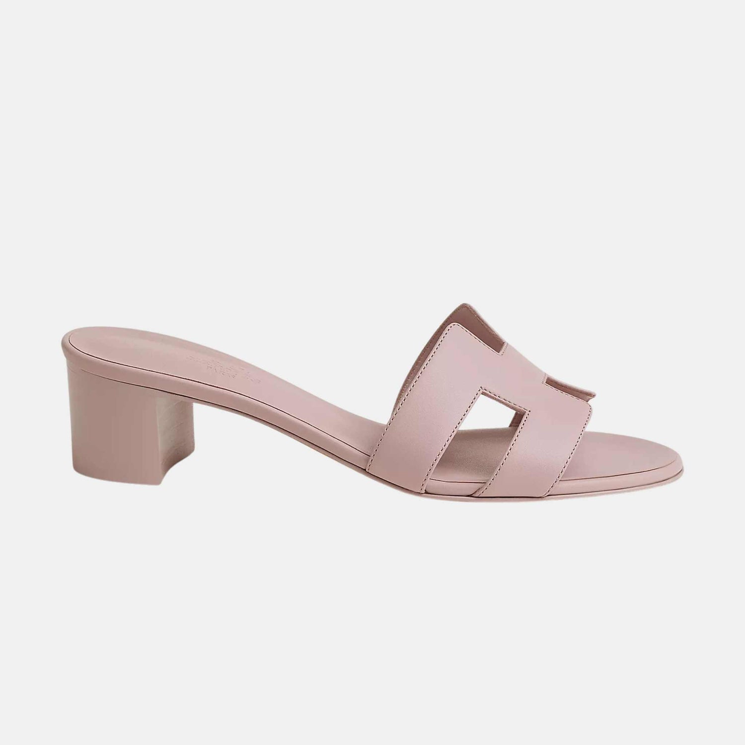 Hermes Oasis Sandals Calfskin, Rose Cancan, Side