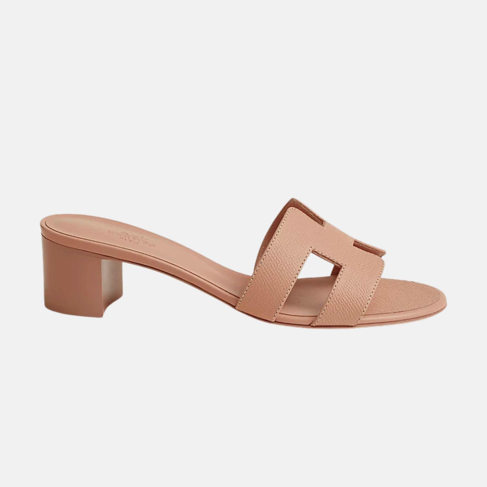 Hermes Oasis Sandals Epsom Calfskin, Beige Perlino, Side