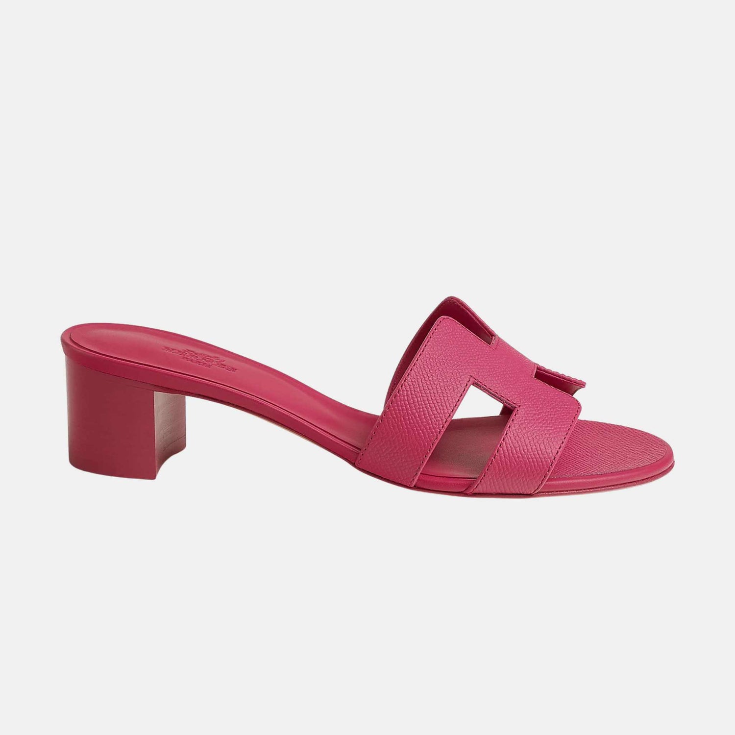 Hermes Oasis Sandals Epsom Calfskin, Rose Bougainvillier, Side