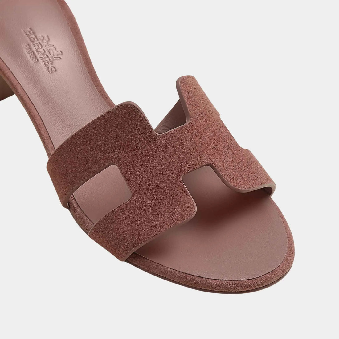 Hermes صنادل أواسيس من شمواه جلد الماعز، روز عتيق، من الأعلى