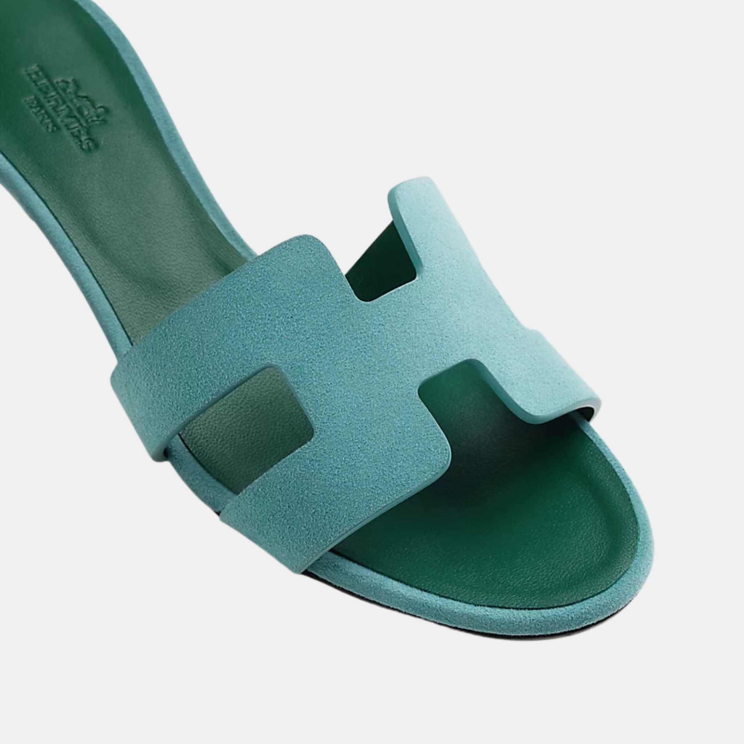 Hermes Oasis Sandals Suede Goatskin, Bleu Mineral, Top