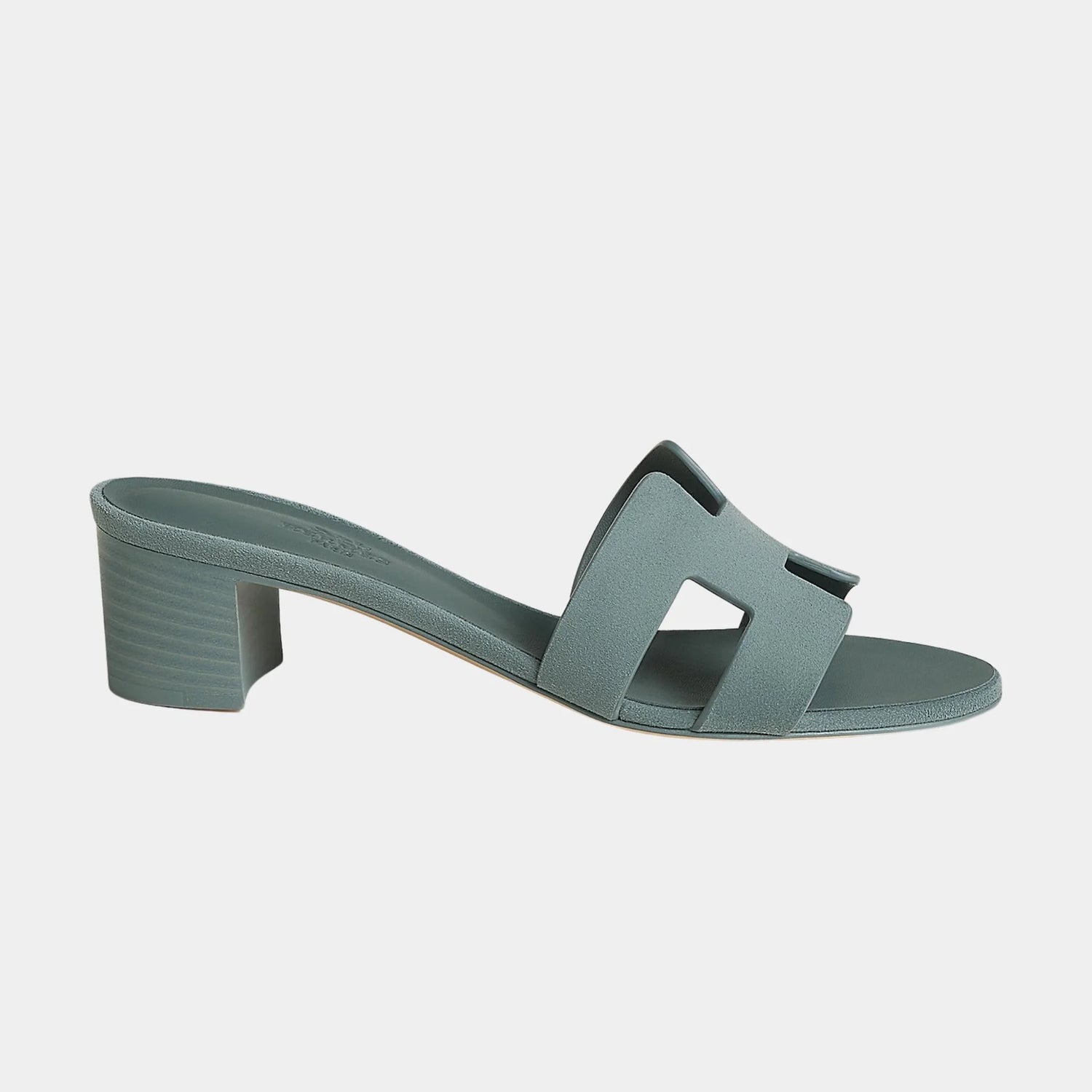 Hermes Oasis Sandals Suede Goatskin, Thunder Blue, Side