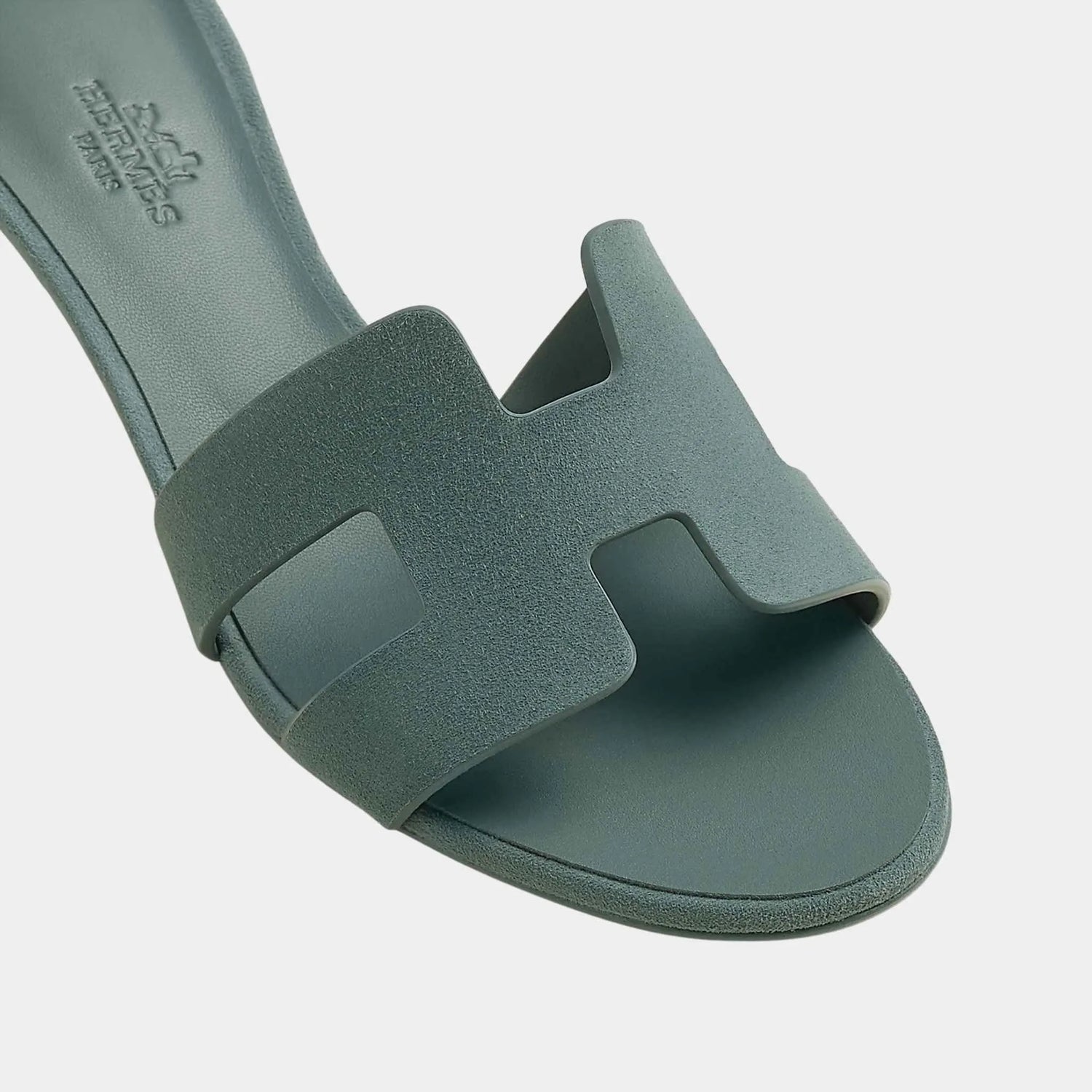 Hermes Oasis Sandals Suede Goatskin, Thunder Blue, Top