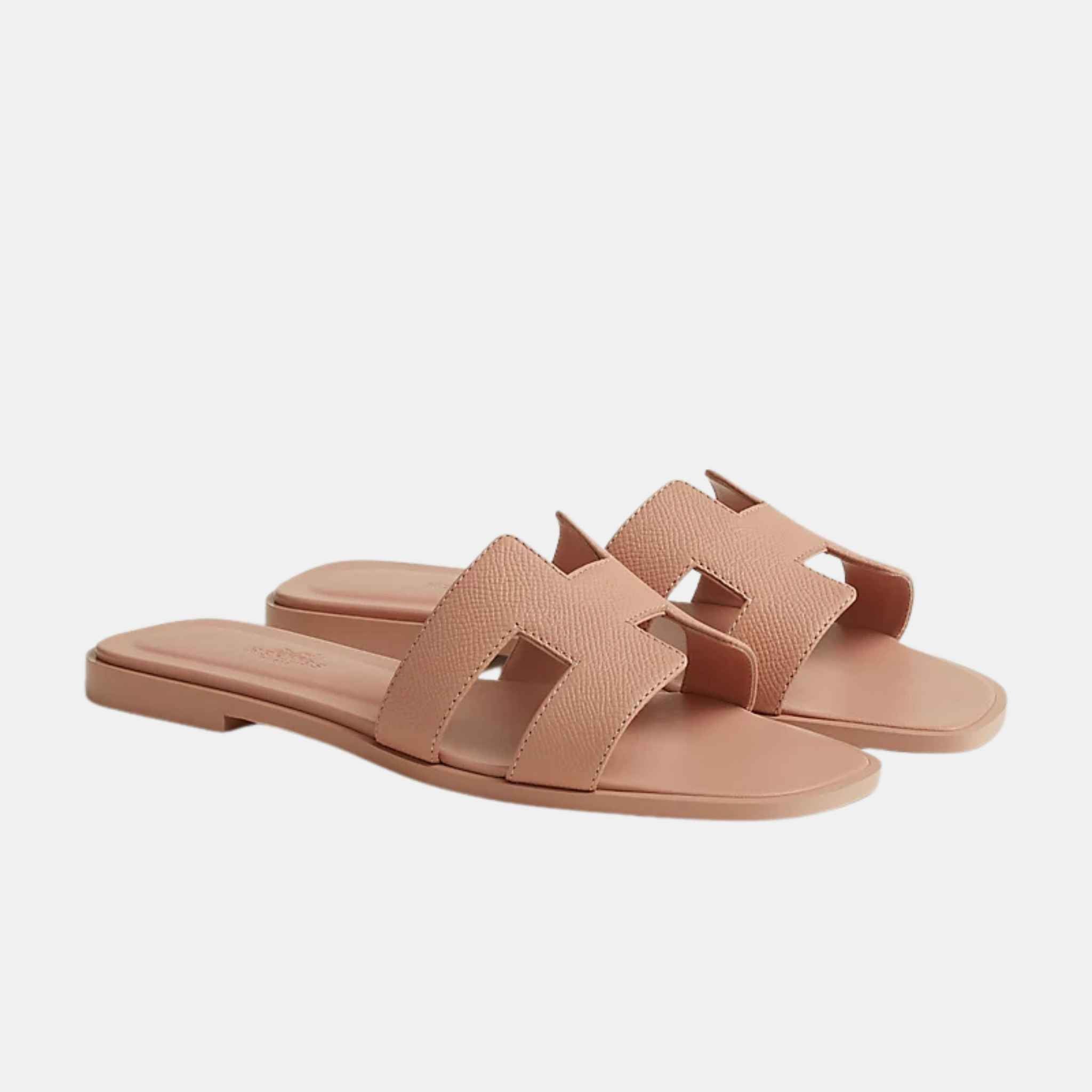 Hermes Oran Sandal, Epsom Calfskin, Beige Perlino, Side View