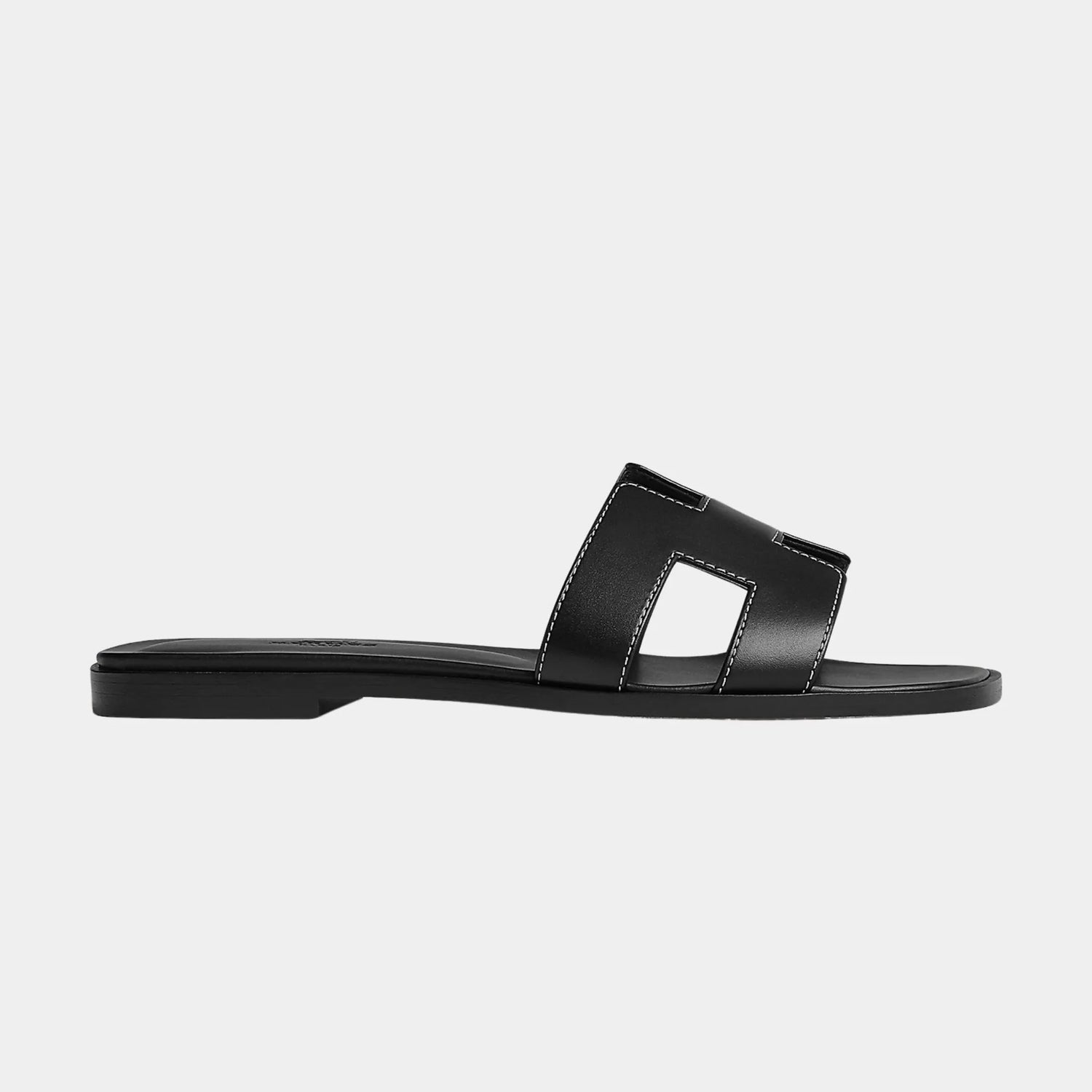 Hermes Oran Sandal Box Calfskin, Noir, Side