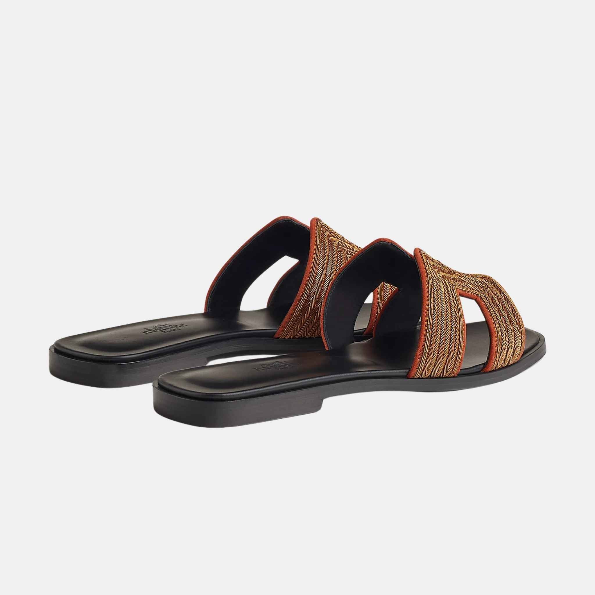 Hermes Oran Sandal Dabka, Rouge de Turin, Top View