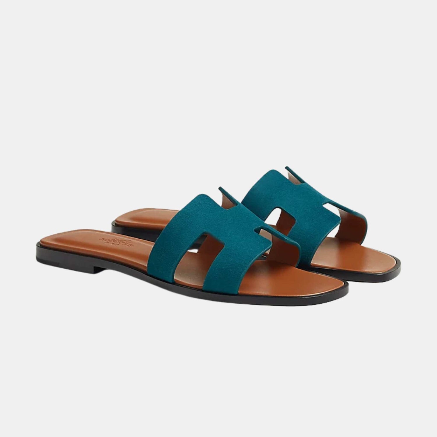 Hermes Oran Sandal Goatskin, Vert Mousse, Front View