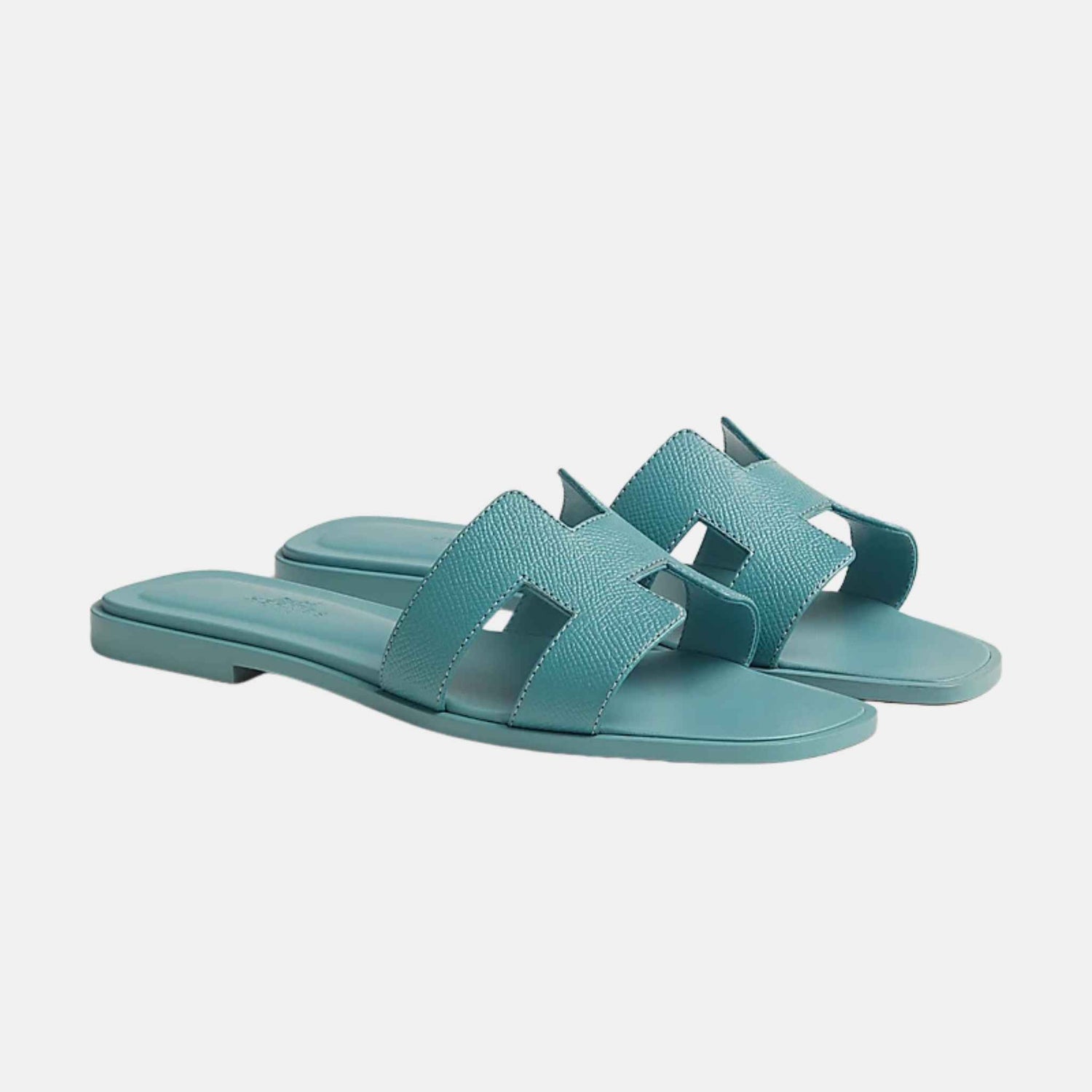 Hermes Oran Sandal Epsom Calfskin, Bleu Mineral, Front