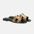 Hermes Oran Sandal Metallic, Dore, Front View