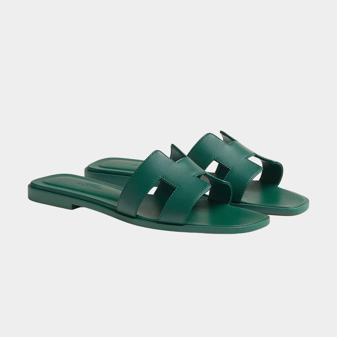 Hermes Oran Sandal, Vert Viride, Side View