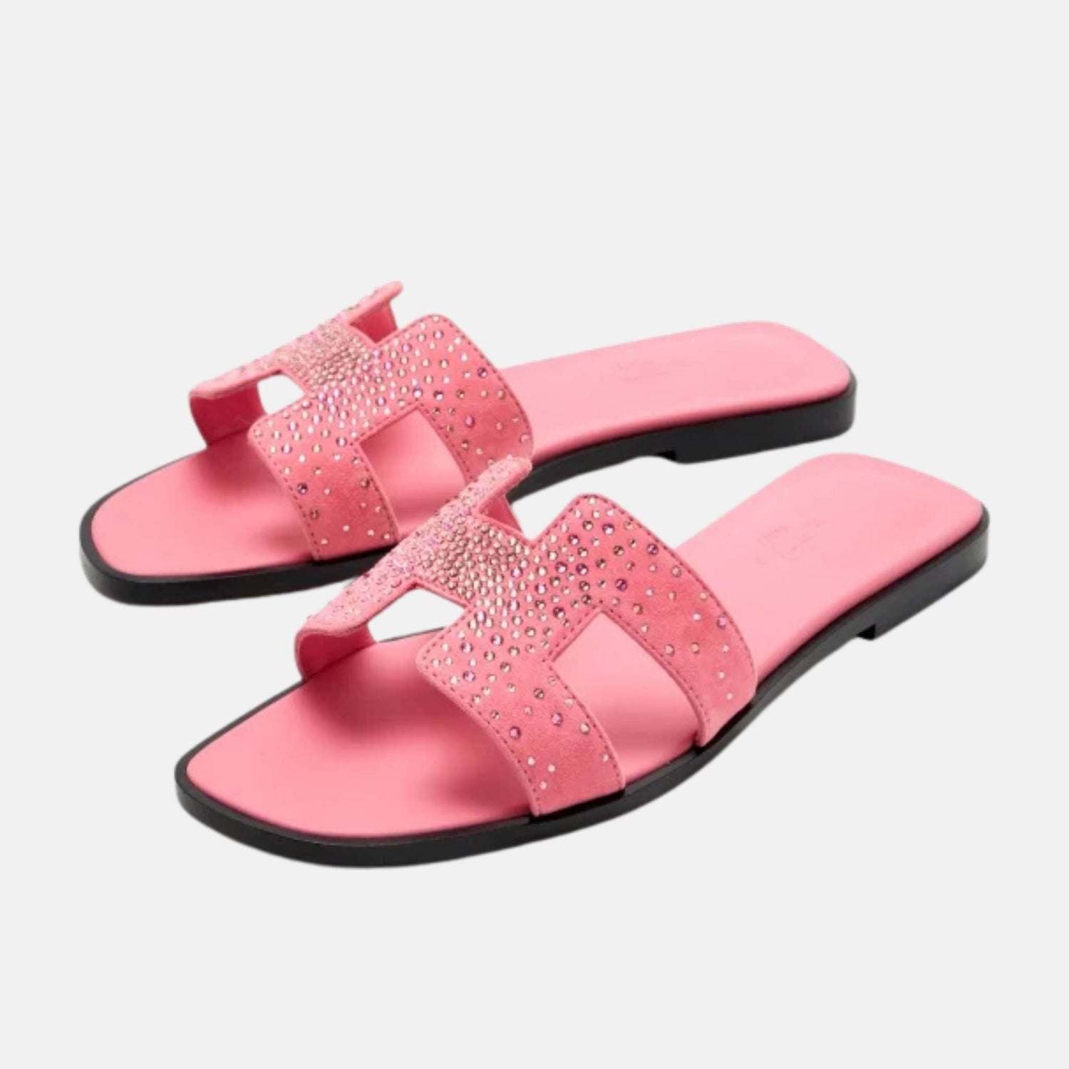 Hermes Oran Sandals With Dazzling Rhinestones, Front