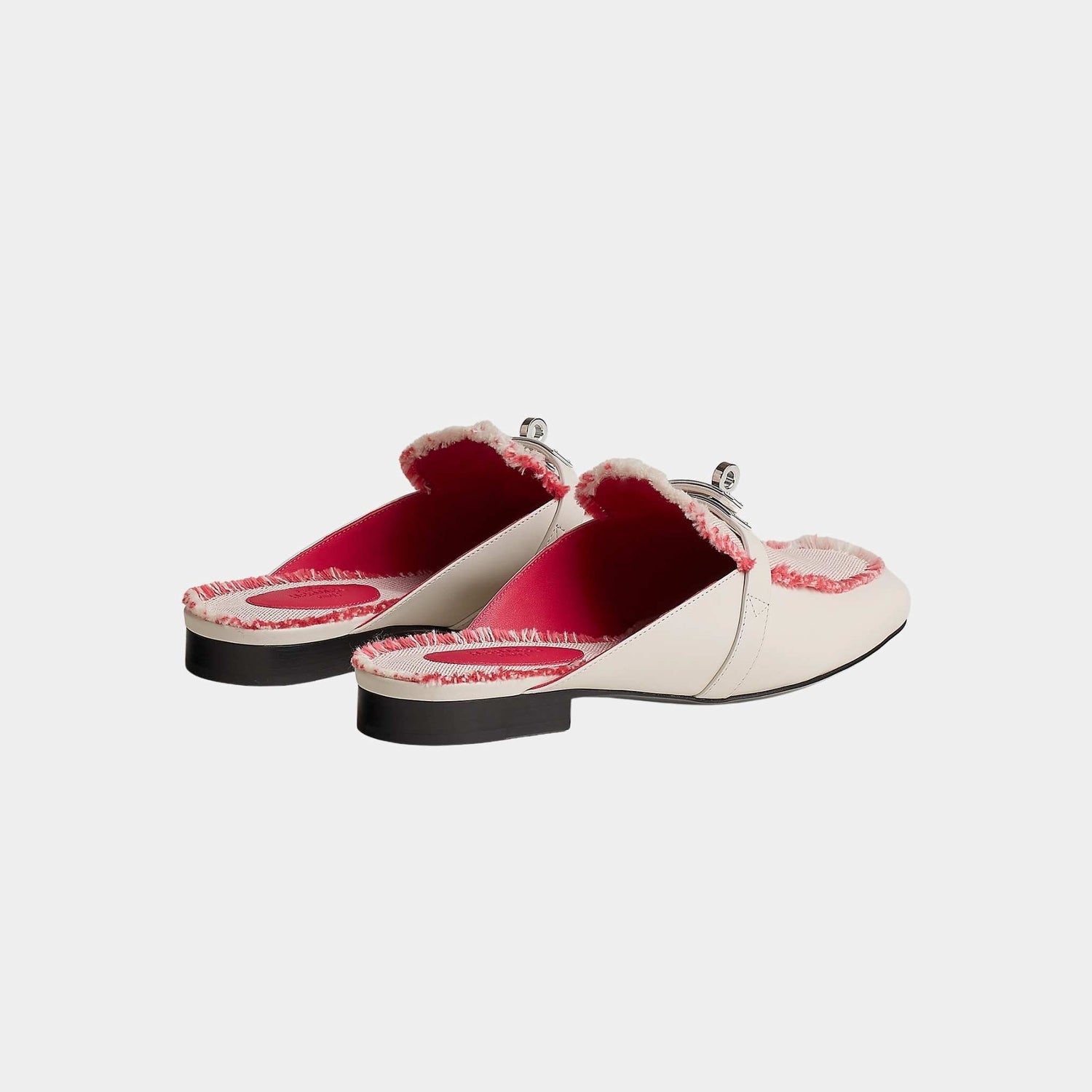 Hermes Oz Mule Calfskin and Fringed H Canvas, Back