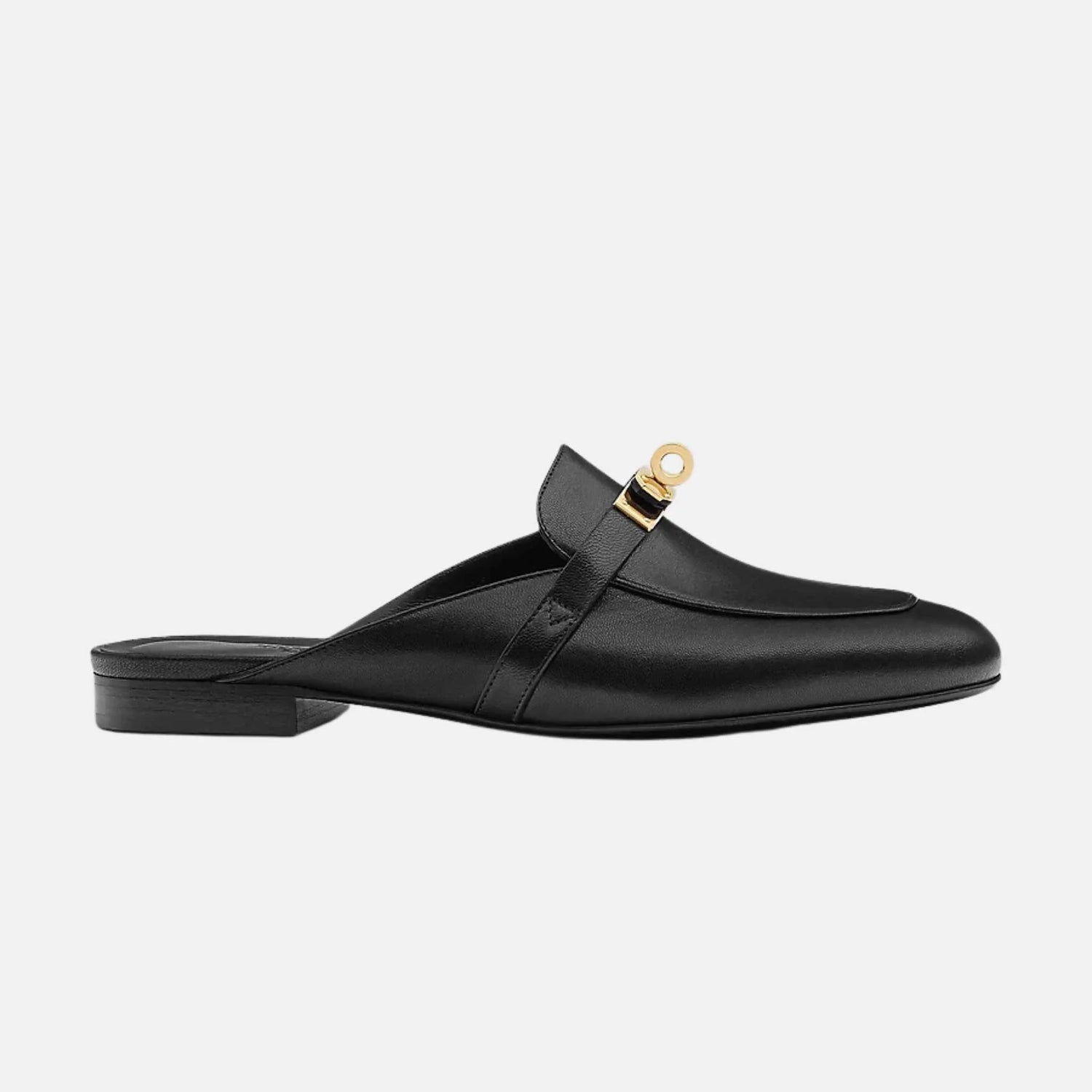 Hermes Oz mule Goatskin PBHW, Black, Side