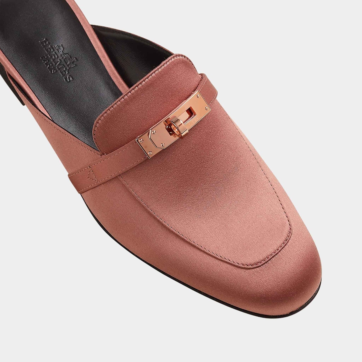 Hermes Oz Mule in Satin Crepe RGHW, Bois De Rose, Top