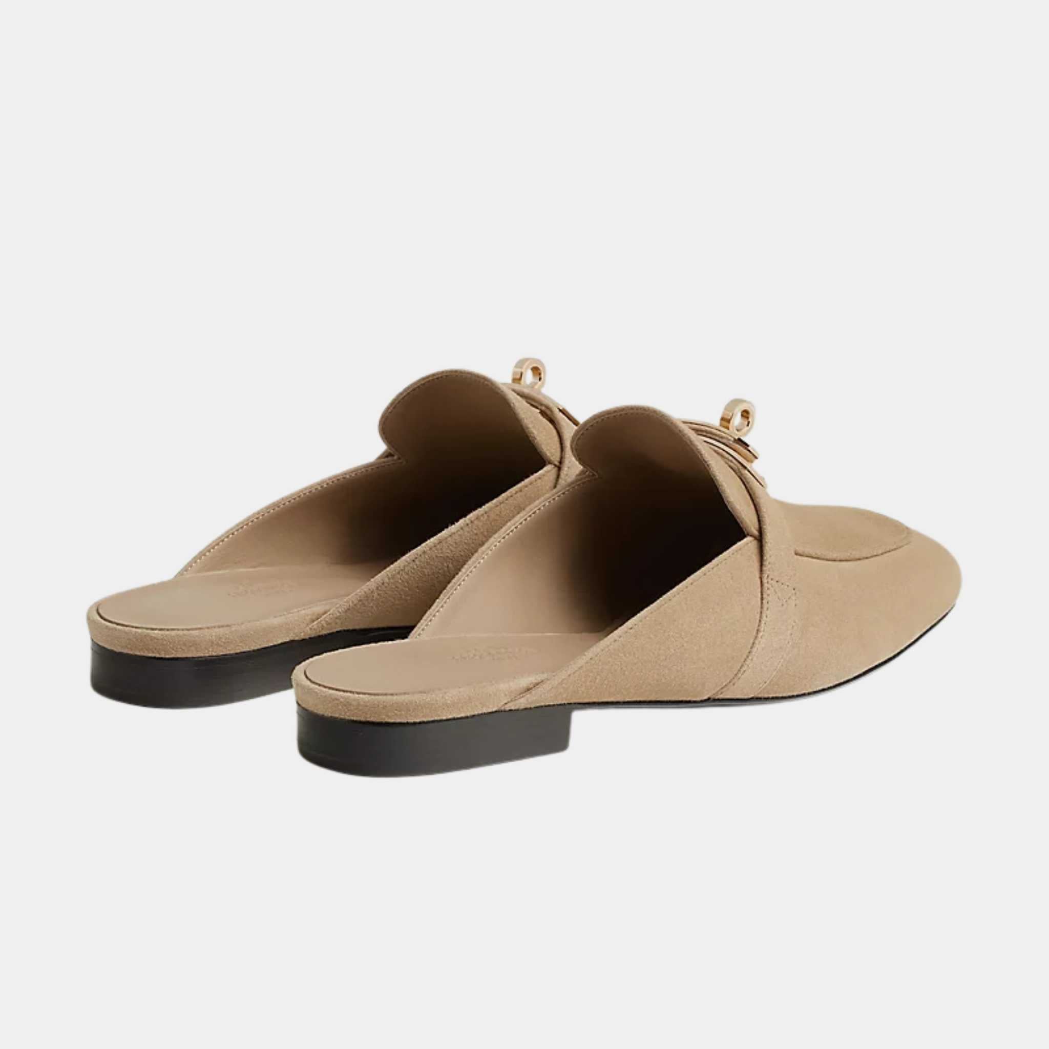 Hermes Oz Mules Biege Linen, Rear and Side