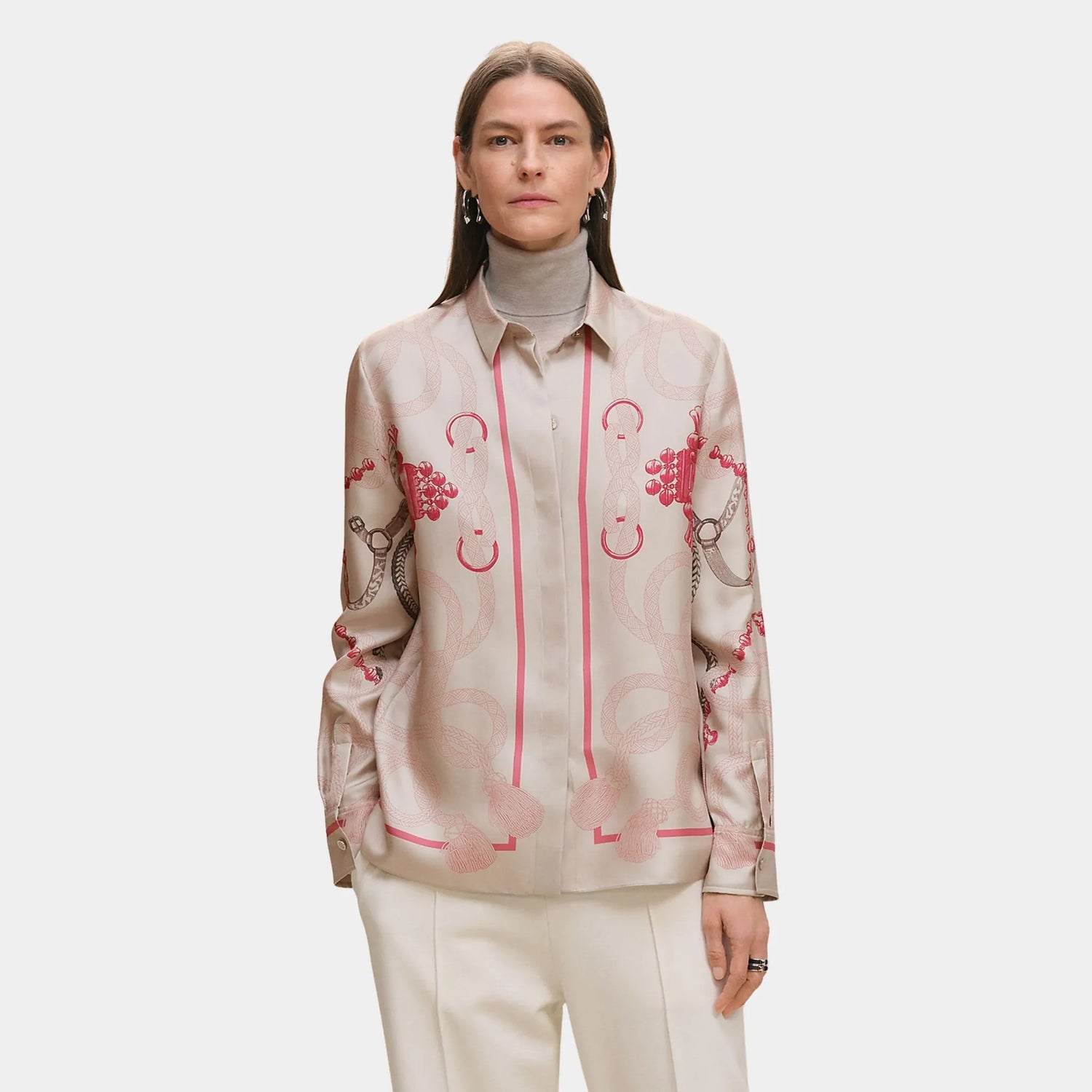Hermes Palefroi Remix Classic Shirt, Beige Avoine, Front