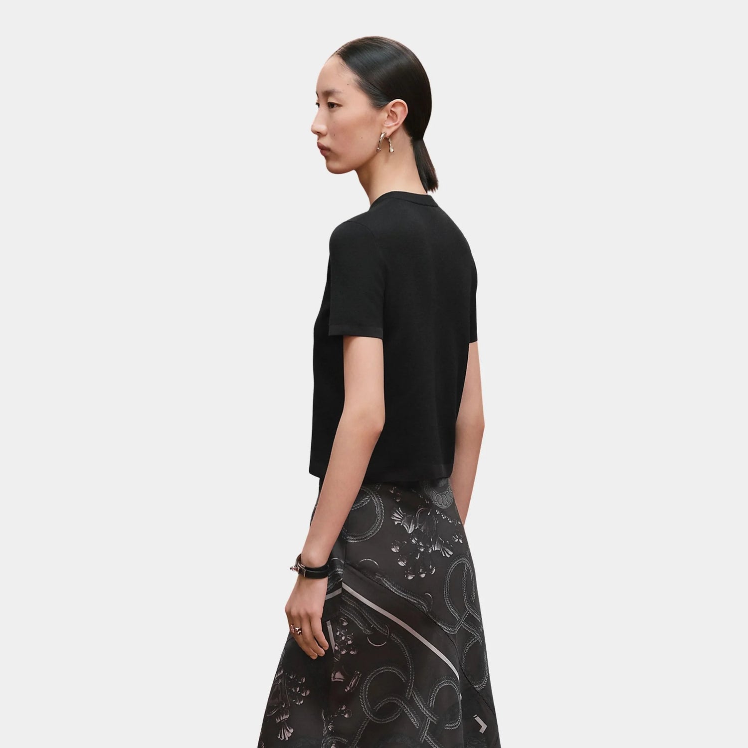 Hermes Palefroi Remix Short-sleeve Sweater in Knit, Noir, Back