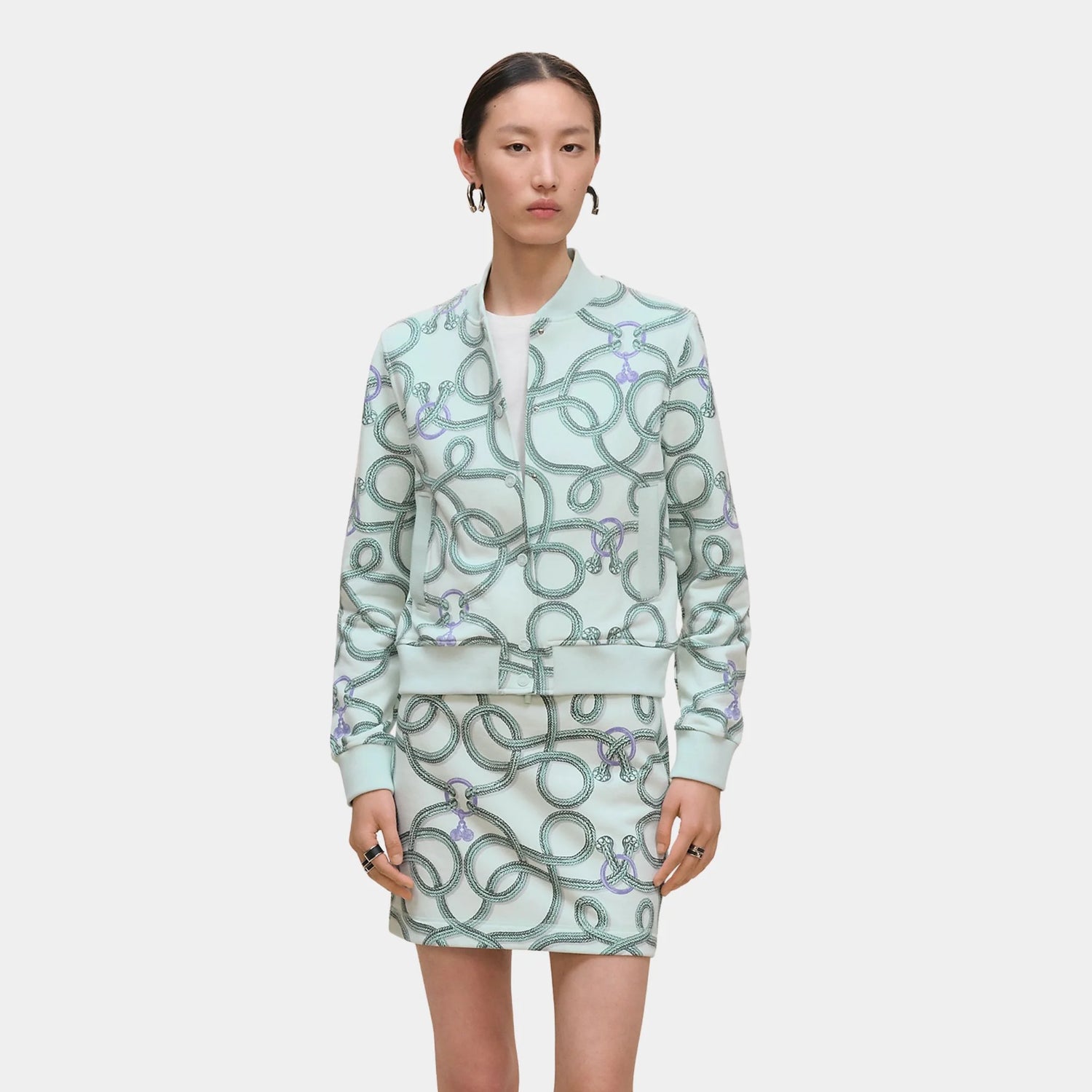 Hermes Palefroi Remix Varsity Jacket, Vert Embrun, Front