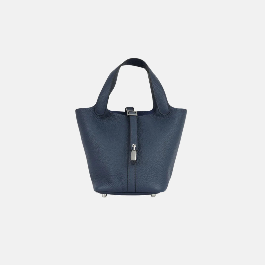 Hermes Picotin 18 Bleu De Prusse Clemence PHW, Front