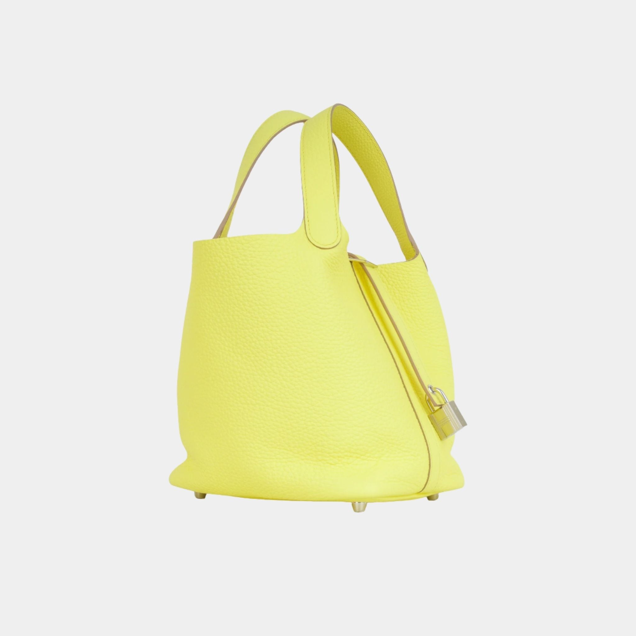 Hermes Picotin 18 Clemence Leather Limoncello PHW, Side