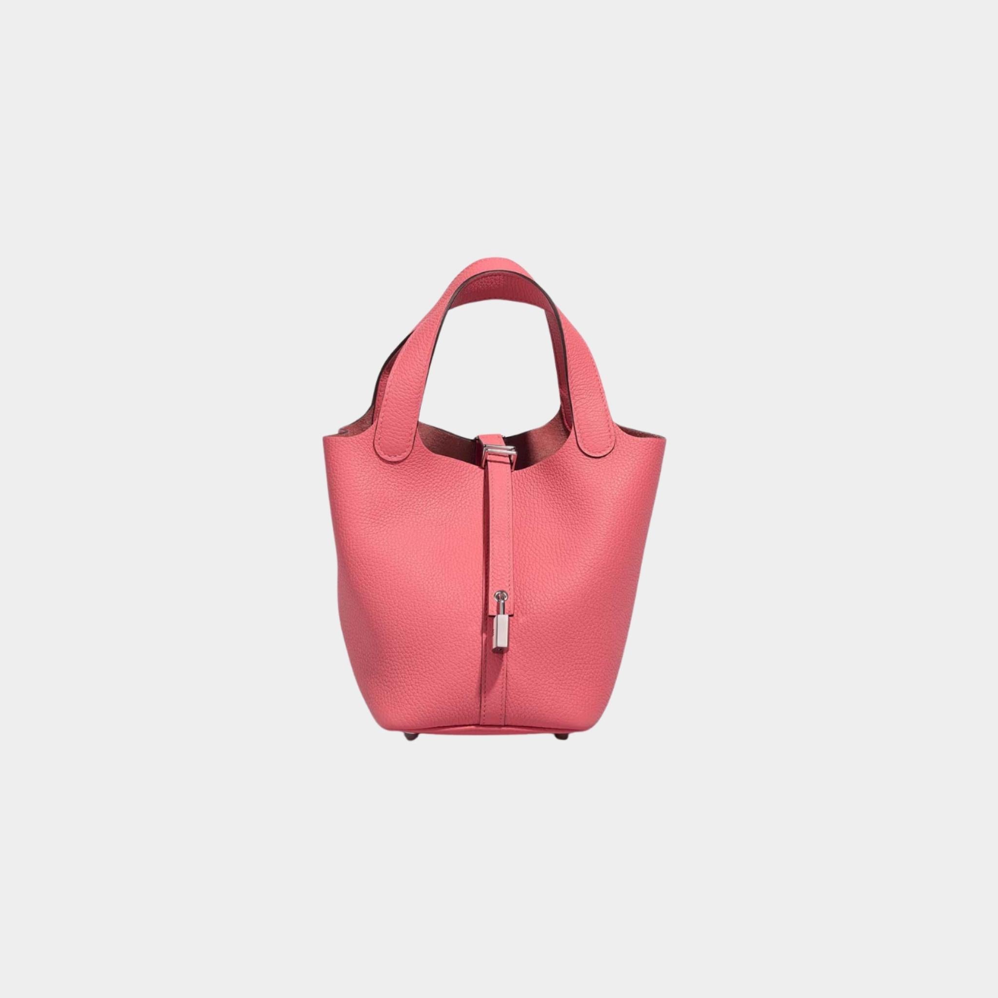 Hermes Picotin 18 Clemence Rose Azalee, Front