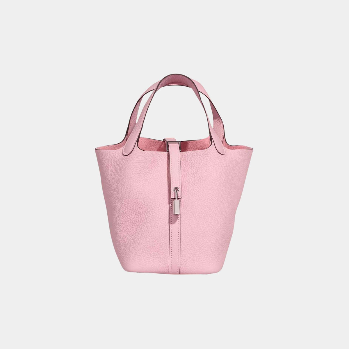 حقيبة Picotin 18 Clemence باللون Rose Sakura مع إكسسوارات بلاديوم