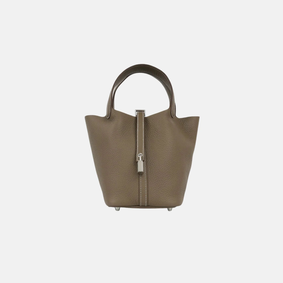 Hermes Picotin 18 Etoupe Clemence Leather PHW, Front