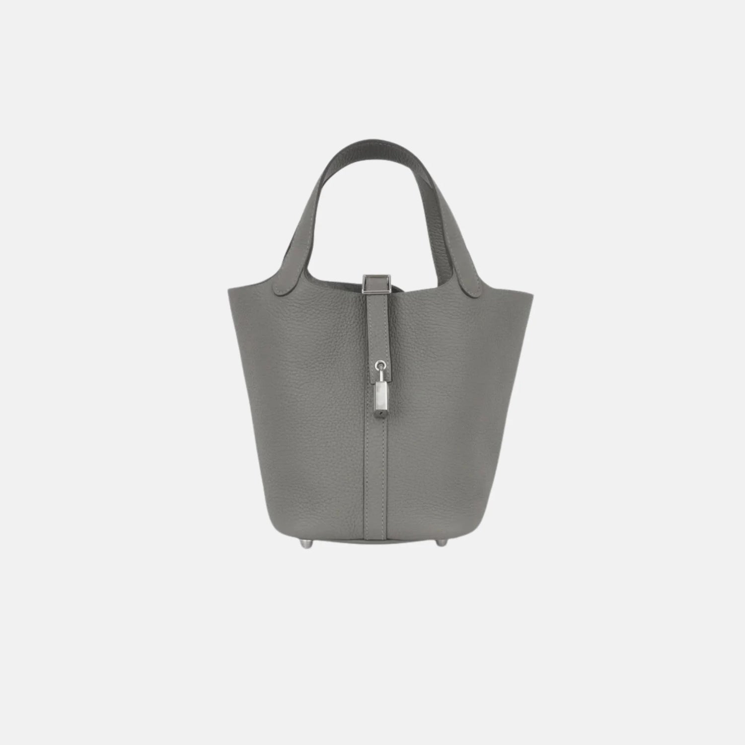 Hermes Picotin 18 Gris Meyer Clemence PHW, Front