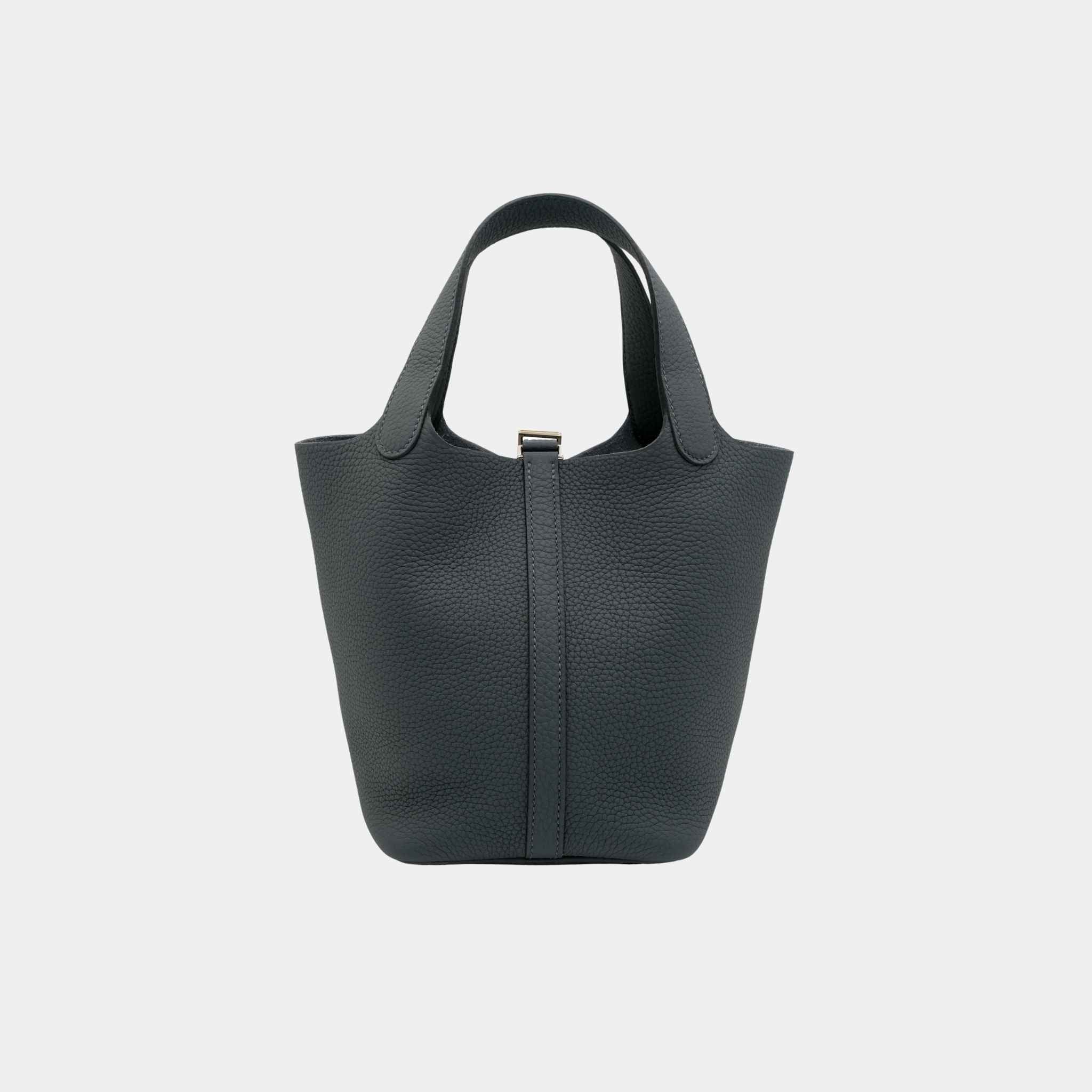 Hermes Picotin 18 Gris Misty PBHW, Back