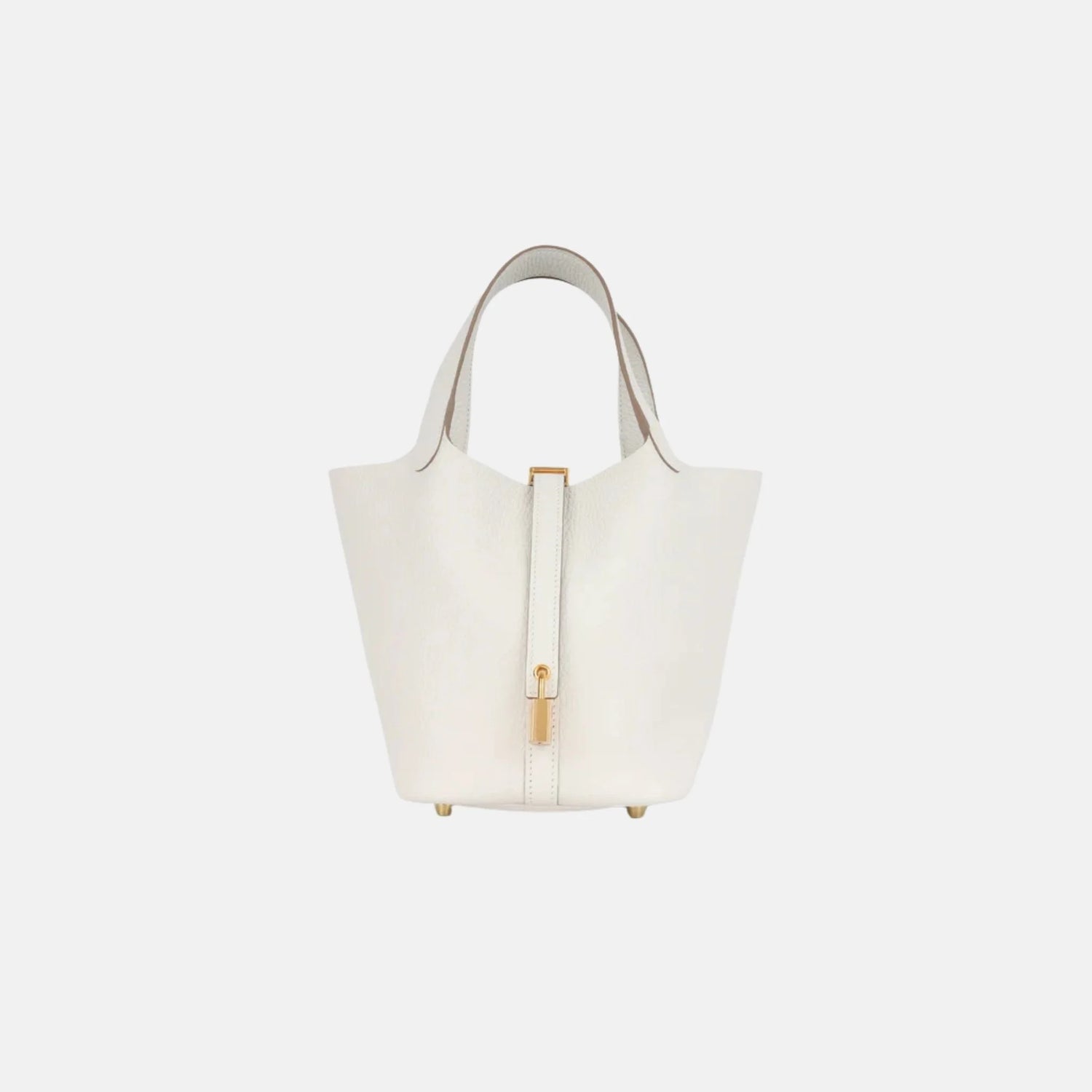 Hermes Picotin 18 Gris Pale Clemence GHW, Front