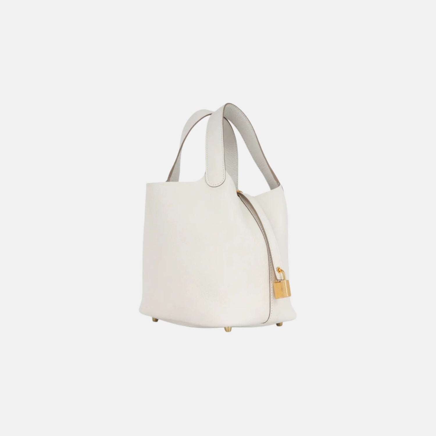 Hermes Picotin 18 Gris Pale Clemence GHW, Side