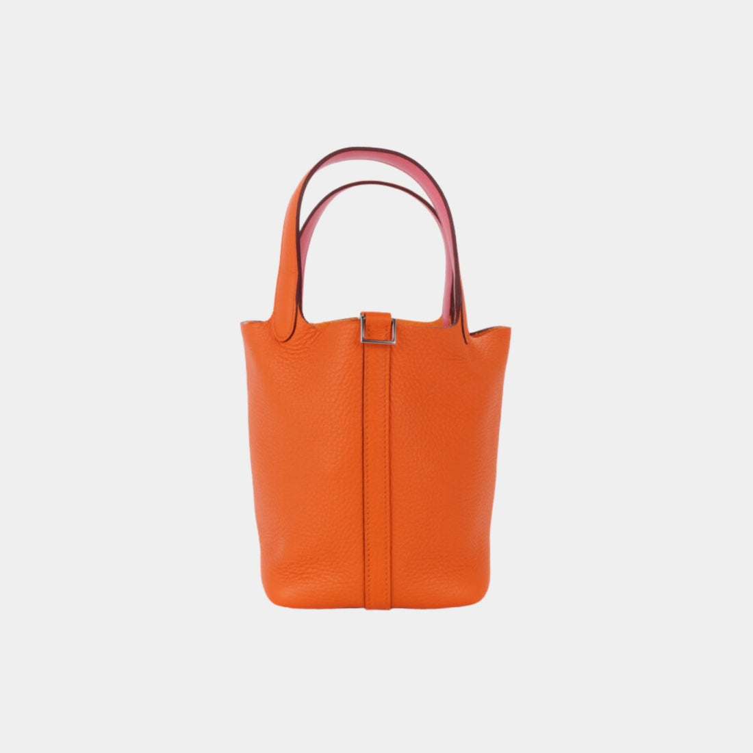 Hermes Picotin 18 Orange Minium Clemence And Rose Azalee Swift PHW, Side