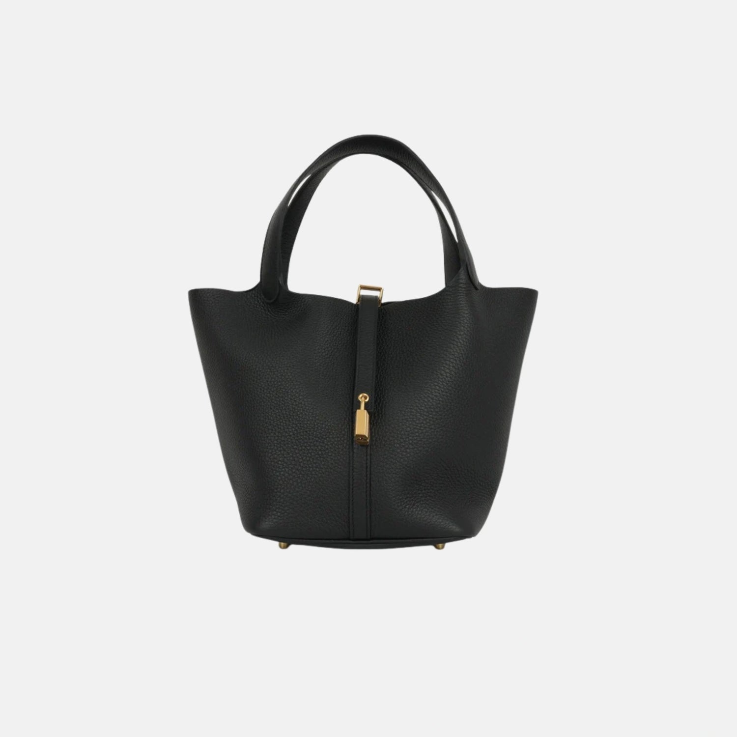 Hermes Picotin 22 Black Clemence GHW, Front