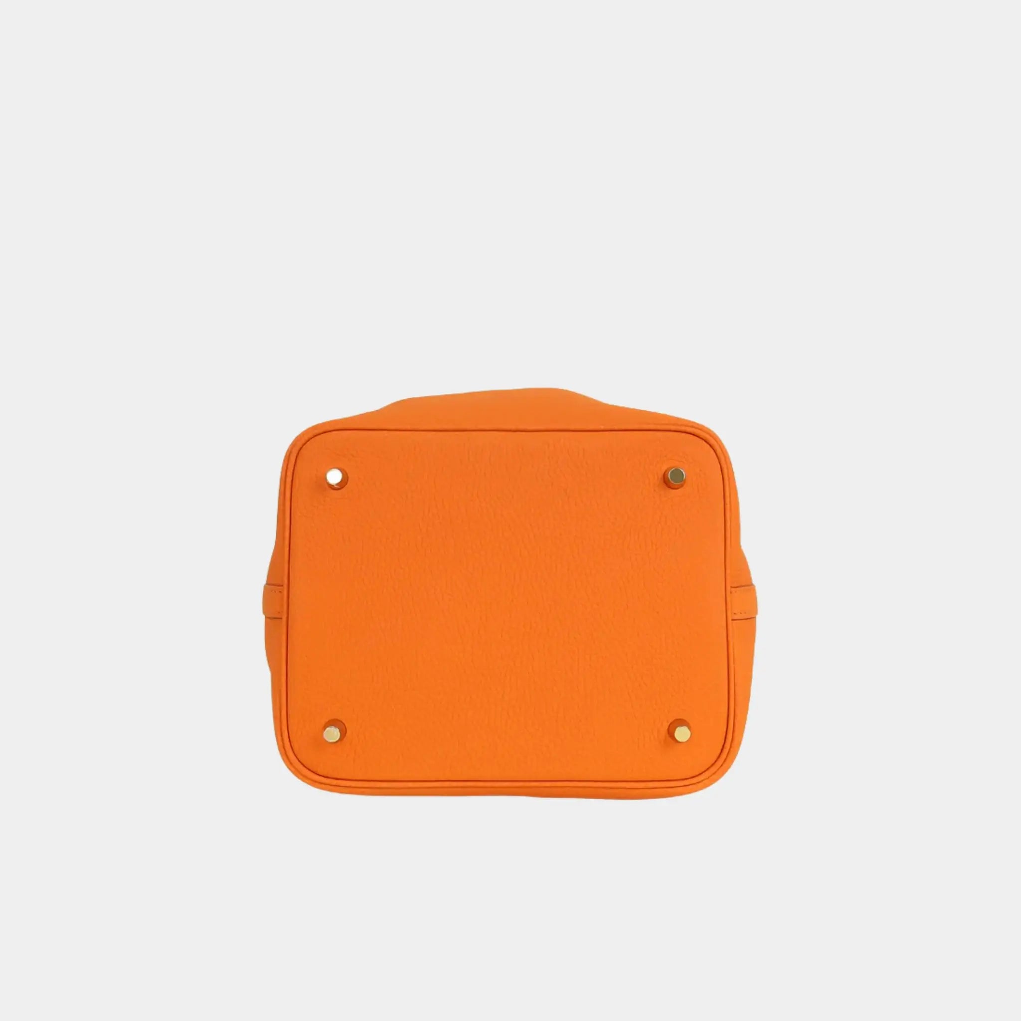 Hermes Picotin 22 Taurillon Clemence Orange GHW, Bottom