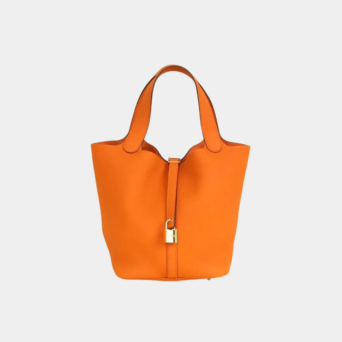 Hermes Picotin 22 Taurillon Clemence Orange GHW, Front 