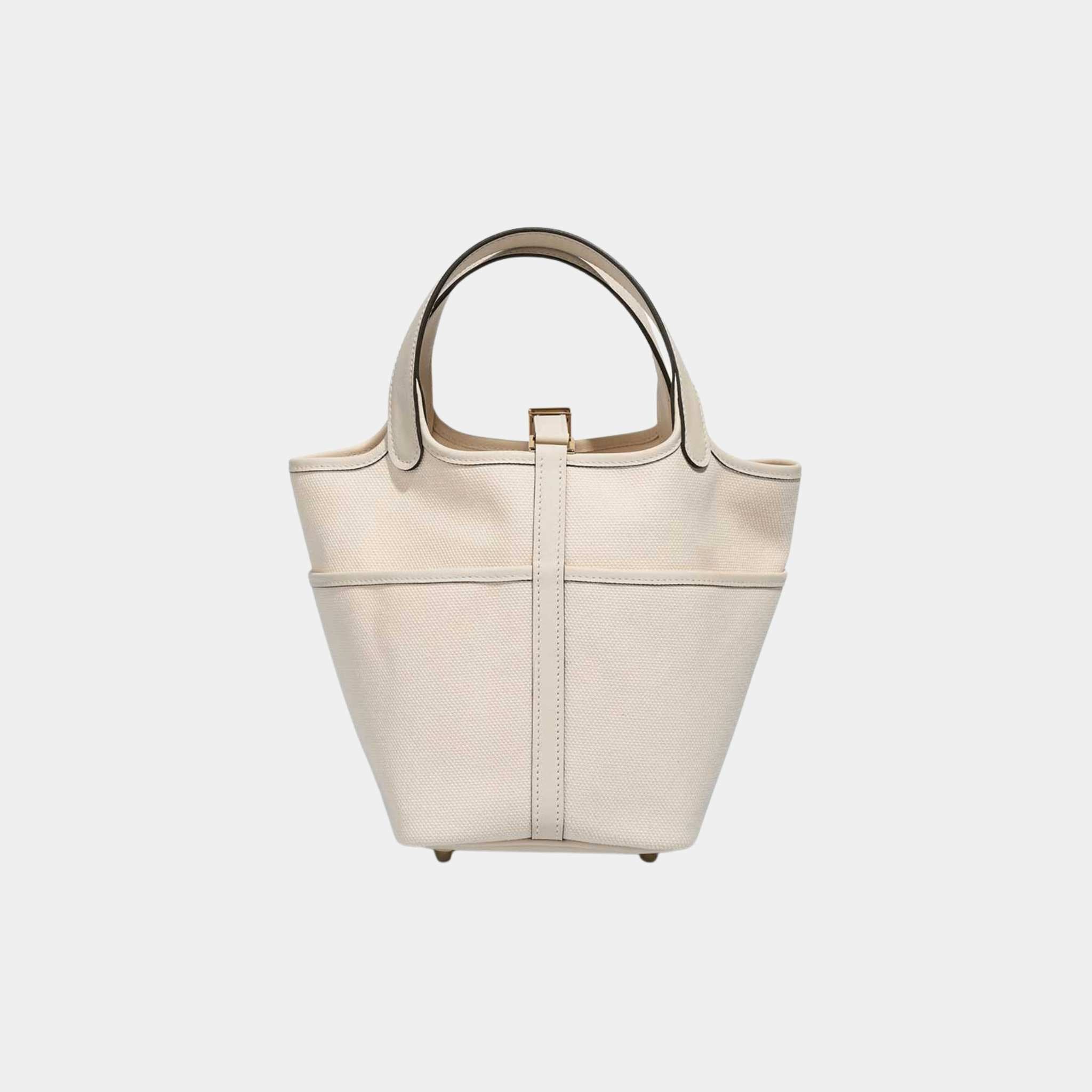 Hermes Picotin Cargo 18 Toile Goeland Swift Nata GHW, Back