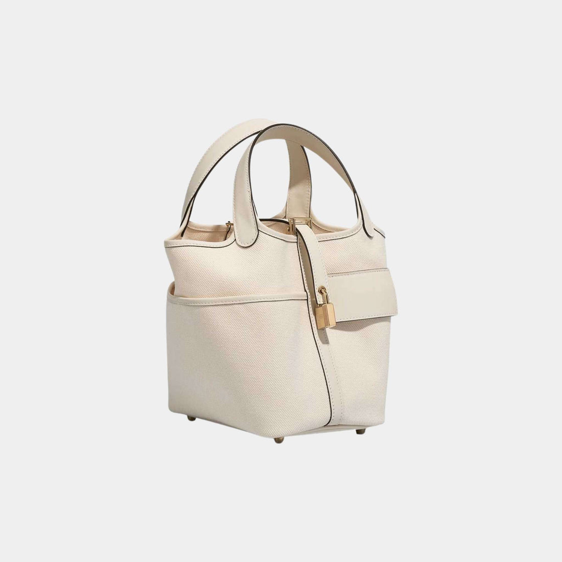 Hermes Picotin Cargo 18 Toile Goeland Swift Nata GHW، جانبي