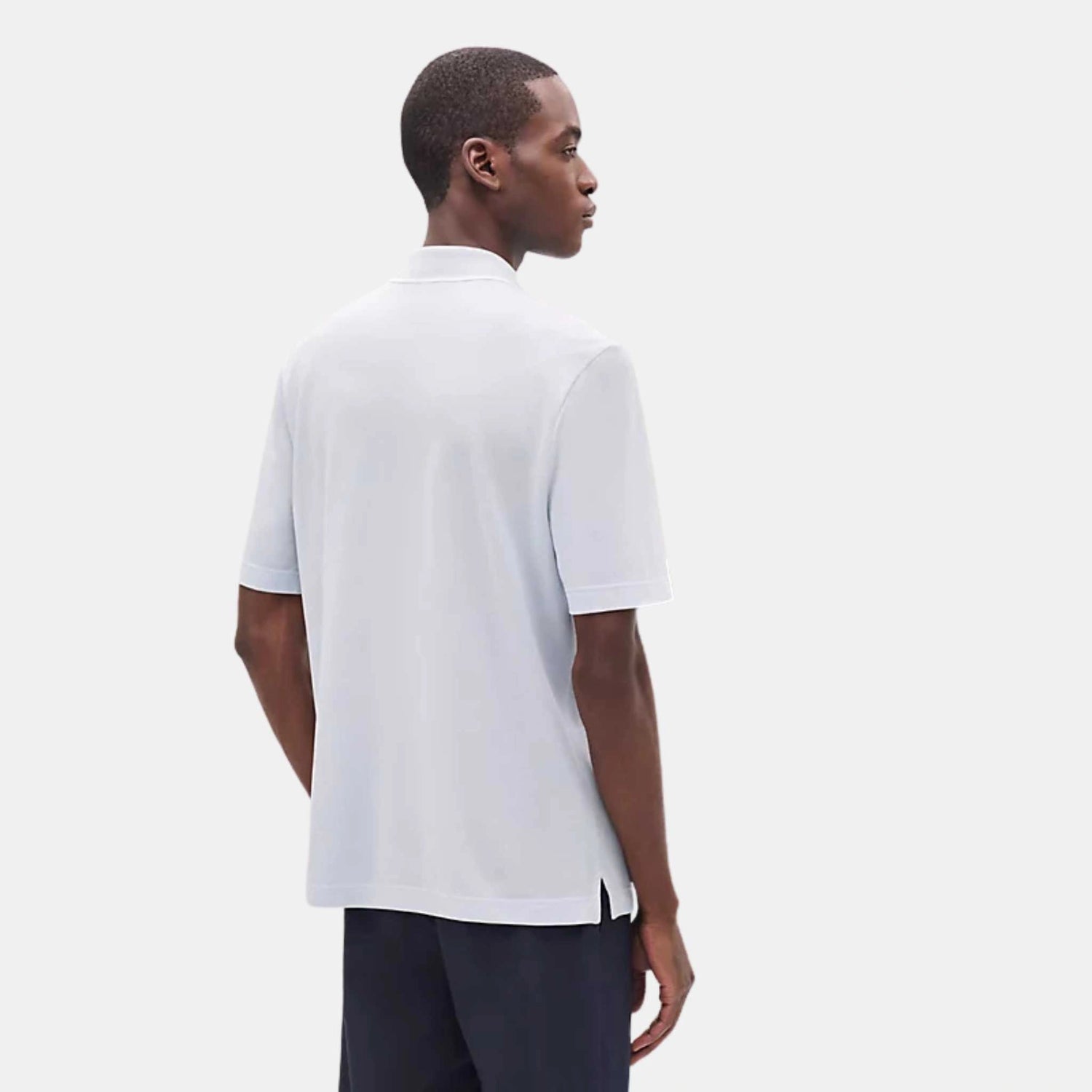 Hermes Piqures Sellier Polo Shirt Glacier, Back, Model