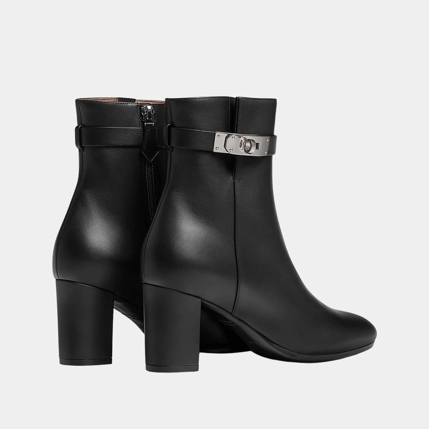 Hermes Saint Germain Ankle Boot in Calfskin, Noir, Back