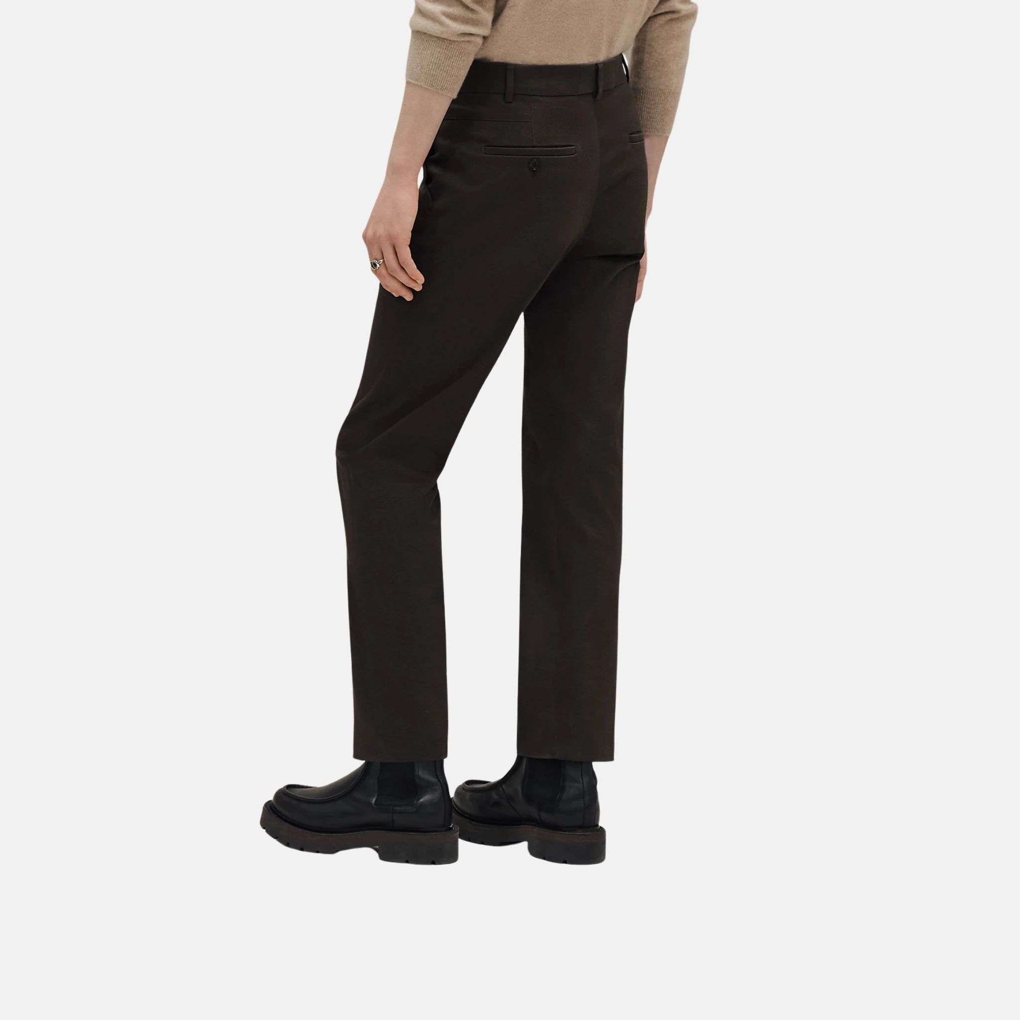 Hermes Saint Germain Fitted Pants, Coffee, Back