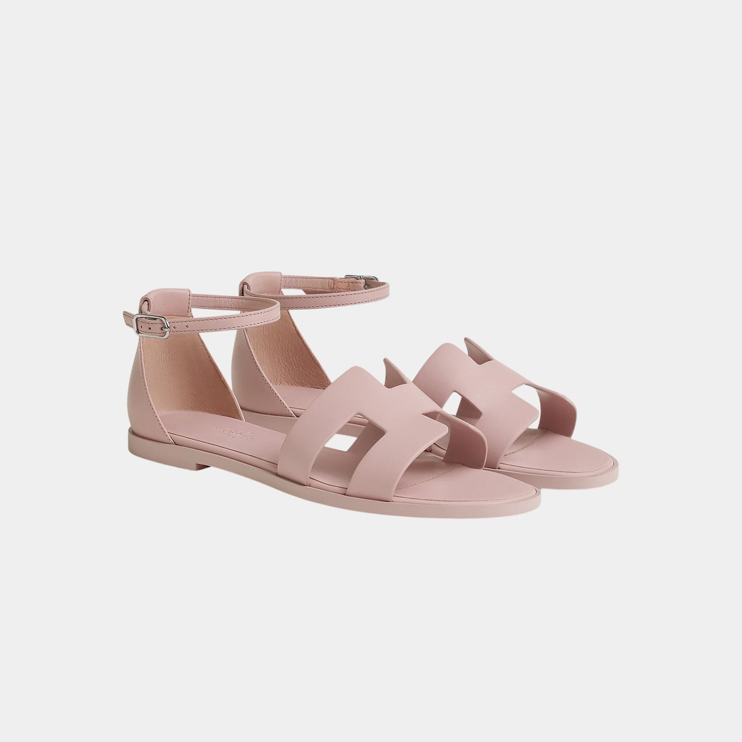 Hermes Santorini Sandal Calfskin, Rose Cancan, Front