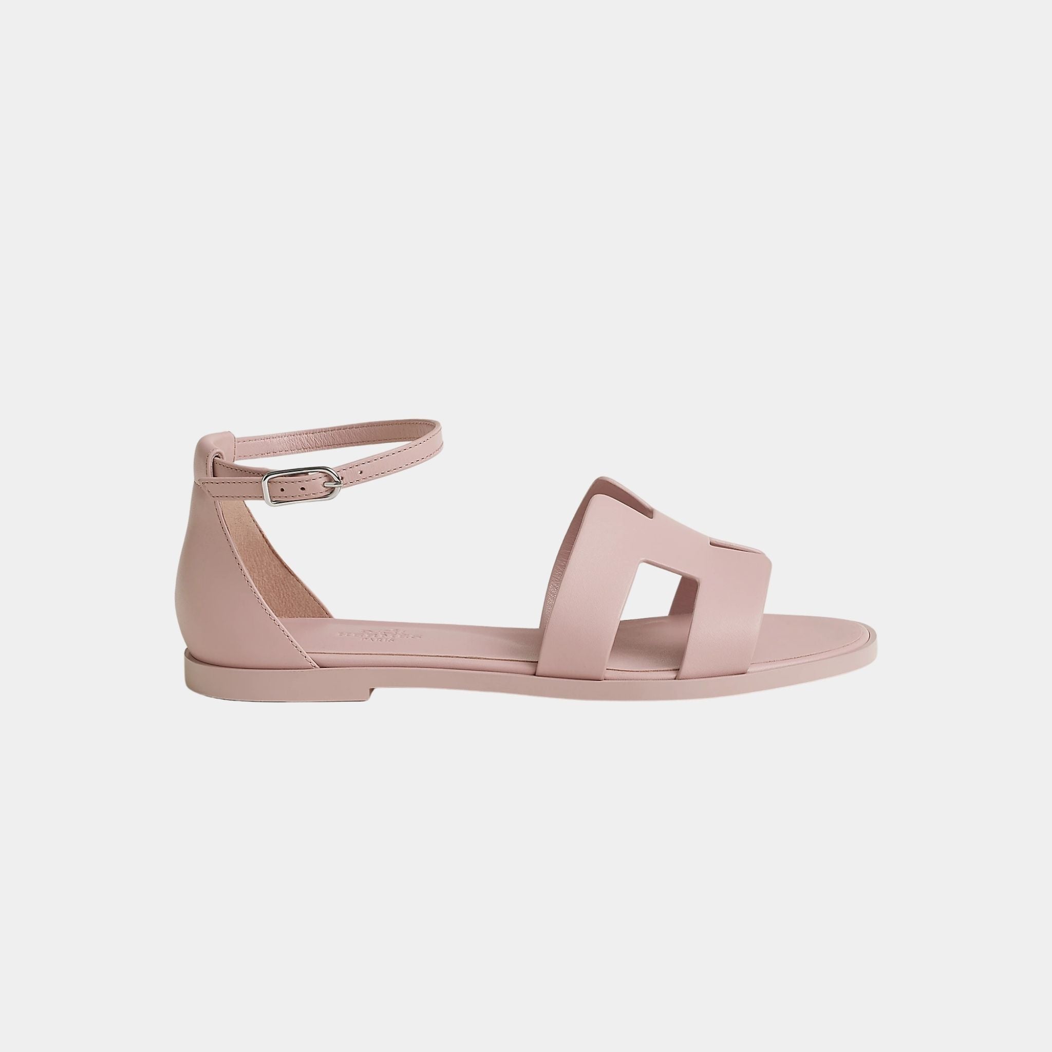Hermes Santorini Sandal Calfskin, Rose Cancan, Side
