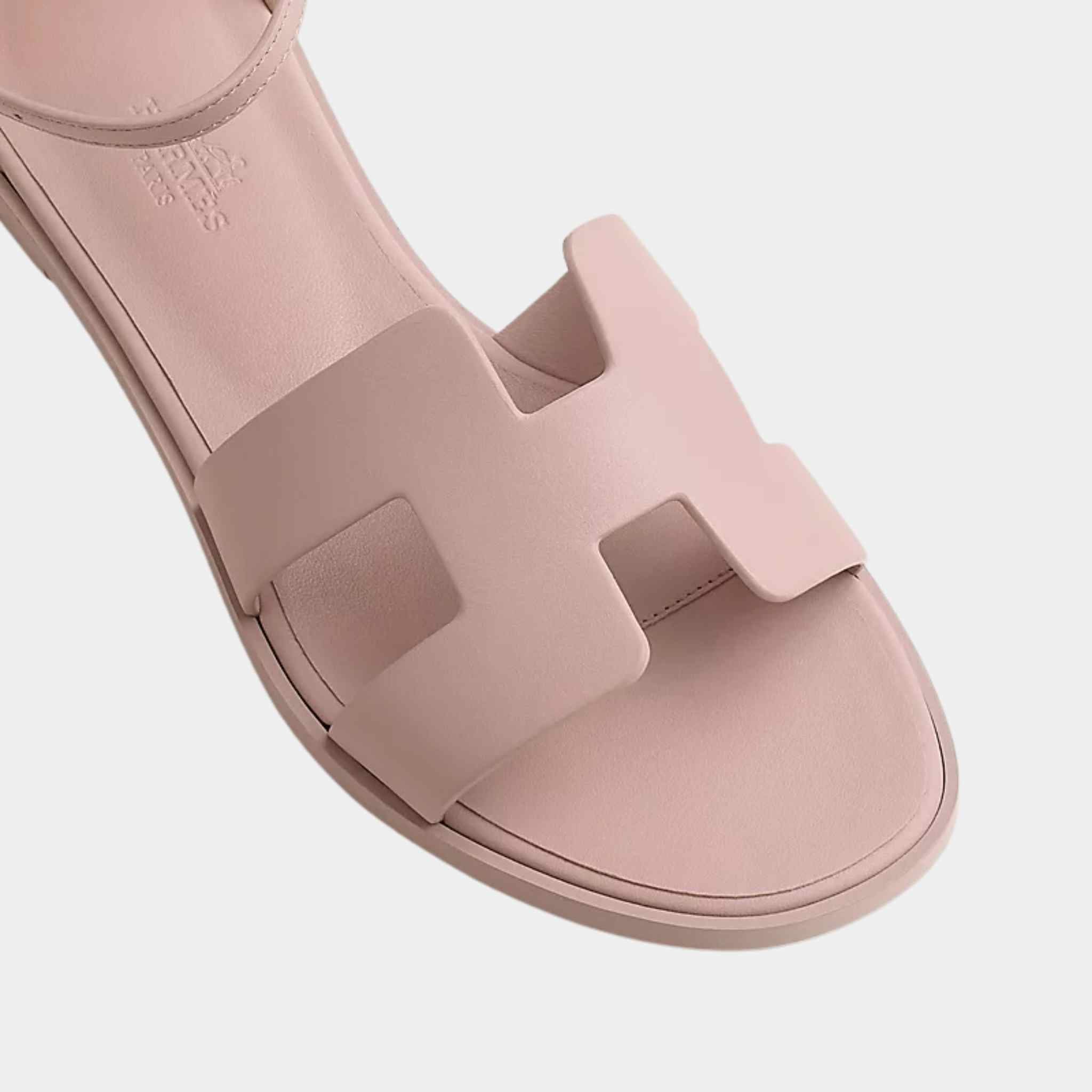 Hermes Santorini Sandals Pink Cancan, Top Closeup