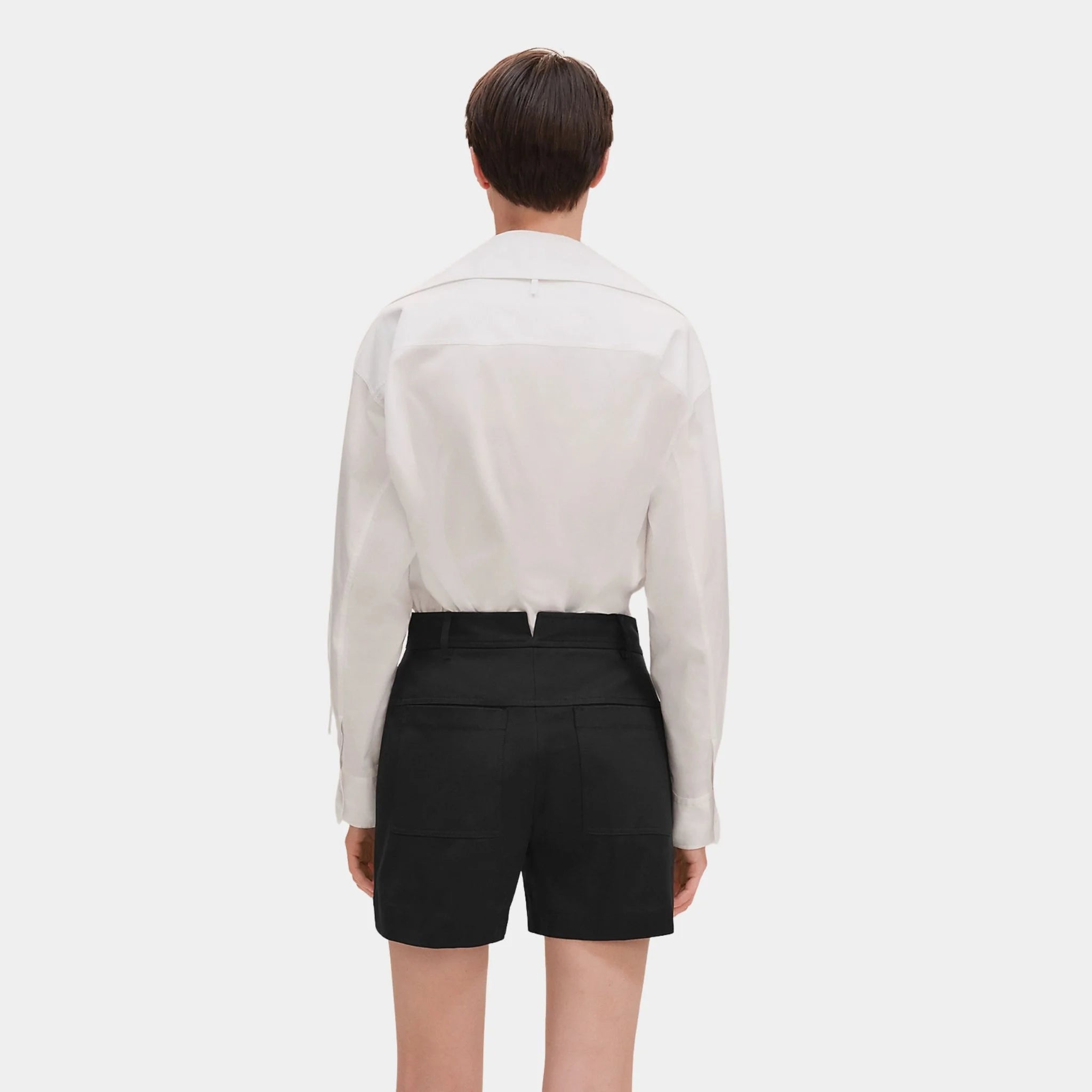 Hermes Shorts in Double Stretch Cotton Twill, Blanc Naturel, Back